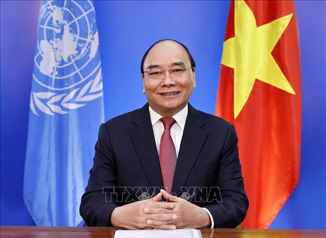 Chủ tịch nước Nguyễn Xuân Phúc dự Hội nghị thượng đỉnh các hệ thống lương thực của Liên hợp quốc. Ảnh: Thống Nhất/TTXVN