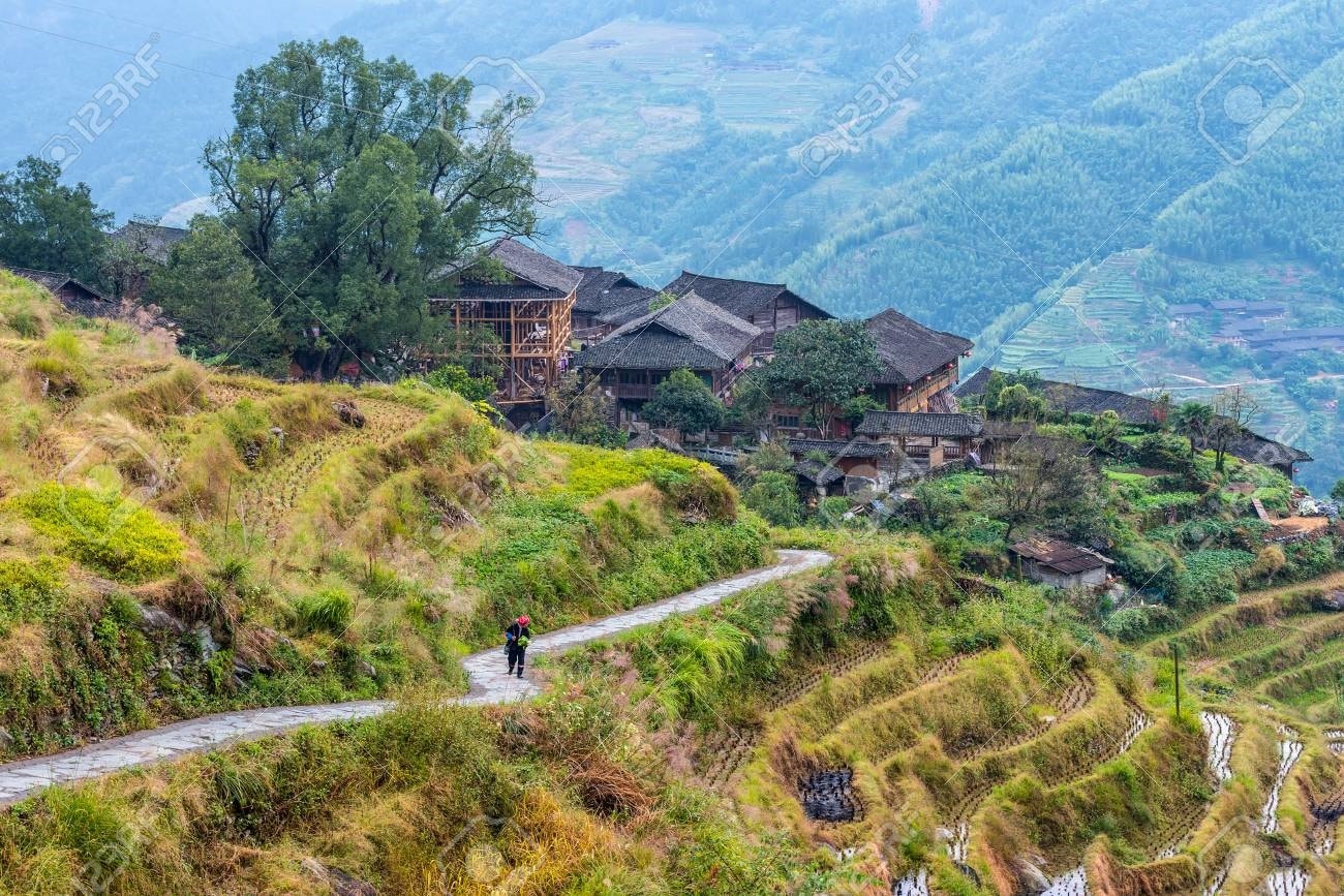 Một góc ngôi làng của người Choang ở Quảng Tây