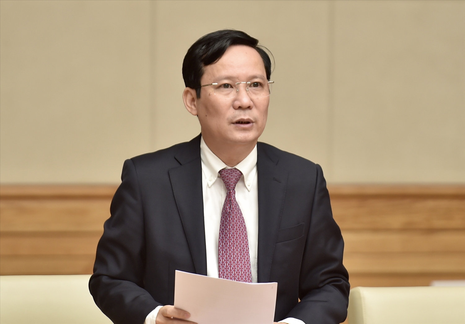 Ông Phạm Tấn Công, Chủ tịch VCCI, thay mặt cộng đồng doanh nhân, doanh nghiệp, phát biểu tại buổi gặp mặt. Ảnh: VGP/Nhật Bắc