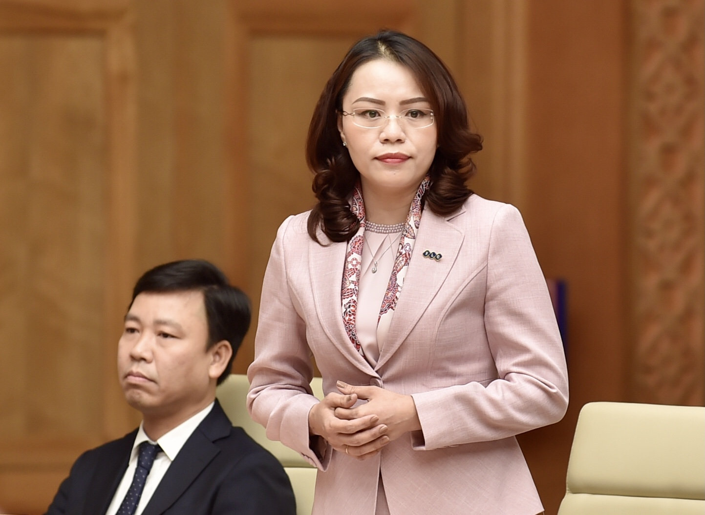 Bà Hương Trần Kiều Dung, Phó Chủ tịch thường trực HĐQT FLC, Phó Chủ tịch HĐQT hãng hàng không Bamboo Airways, Ủy viên Ban Thường vụ Hiệp hội Bất động sản Việt Nam, cho rằng: Thủ tướng luôn dành sự quan tâm rất lớn cho phát triển kinh tế và sự đóng góp của giới doanh nhân. Ảnh: VGP/Nhật Bắc