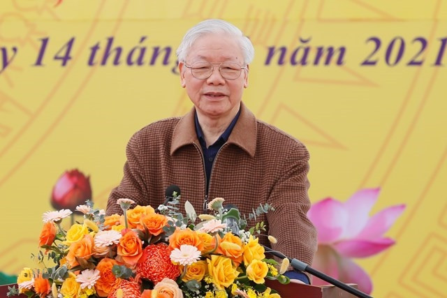 Tổng Bí thư Nguyễn Phú Trọng trò chuyện với nhân dân thôn 5, xã Yên Sở tại Ngày hội Tổng Bí thư Nguyễn Phú Trọng trò chuyện với nhân dân thôn 5, xã Yên Sở tại Ngày hội