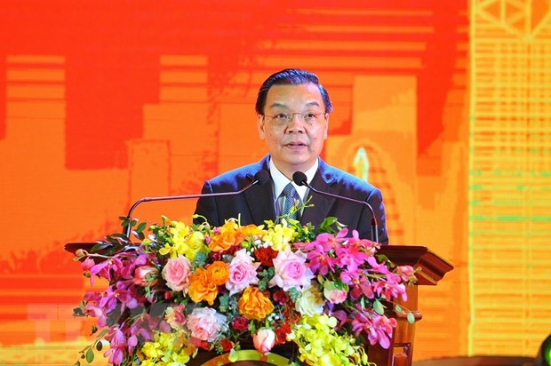 Chủ tịch Ủy ban Nhân dân thành phố Hà Nội Chu Ngọc Anh phát biểu tại buổi lễ. (Ảnh: Minh Đức/TTXVN) Chủ tịch Ủy ban Nhân dân thành phố Hà Nội Chu Ngọc Anh phát biểu tại buổi lễ. (Ảnh: Minh Đức/TTXVN)