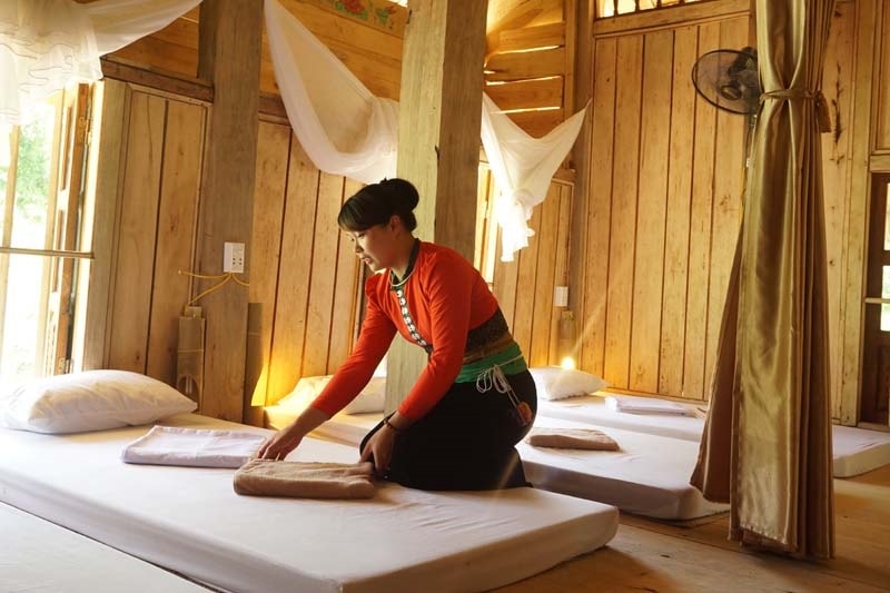 Các homestay tại điểm du lịch cộng đồng Đá Bia, xã Tiền Phong, huyện Đà Bắc là một trong những điểm dừng chân của nhiều du khách
