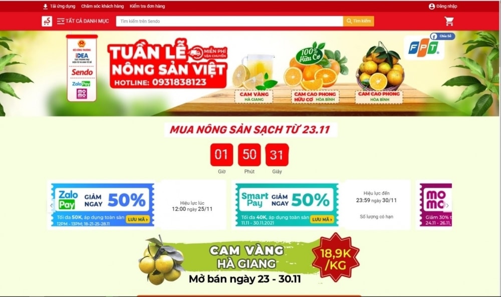 Tuần lễ nông sản Việt trên sàn thương mại Sendo. Tuần lễ nông sản Việt trên sàn thương mại Sendo.