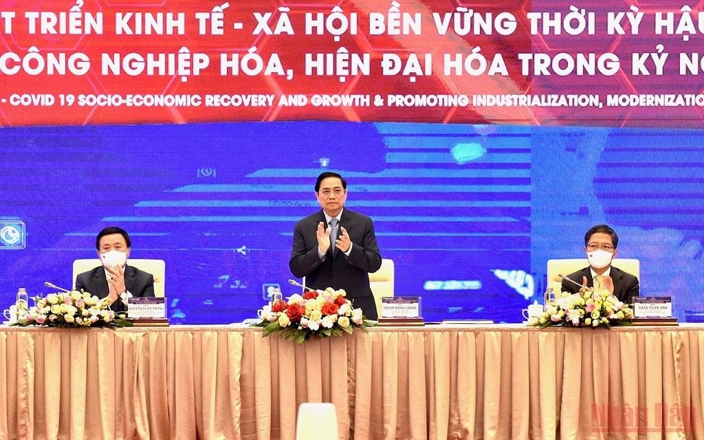Thủ tướng Phạm Minh Chính dự, chủ trì Diễn đàn cấp cao thường niên lần thứ 3 về công nghiệp 4.0. (Ảnh: TRẦN HẢI) Thủ tướng Phạm Minh Chính dự, chủ trì Diễn đàn cấp cao thường niên lần thứ 3 về công nghiệp 4.0. (Ảnh: TRẦN HẢI)