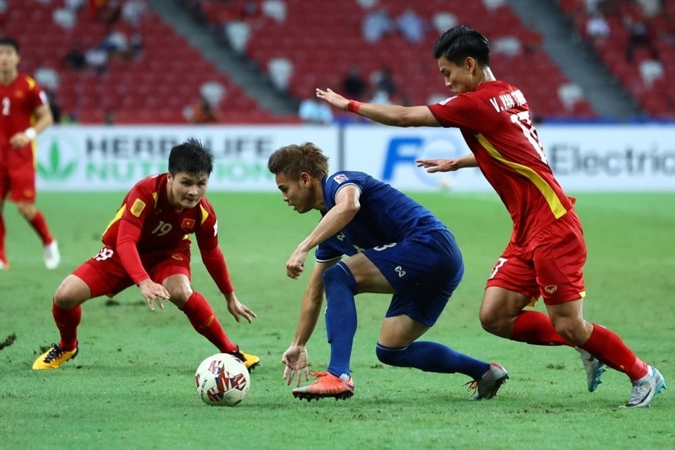 Đội tuyển Thái Lan có lợi thế dẫn 2 bàn trước trận bán kết lượt về AFF Cup 2020. Ảnh: AFP