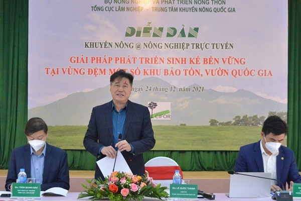 Ông Lê Quốc Thanh, Giám đốc Trung tâm Khuyến nông Quốc gia phát biểu khai mạc Diễn đàn