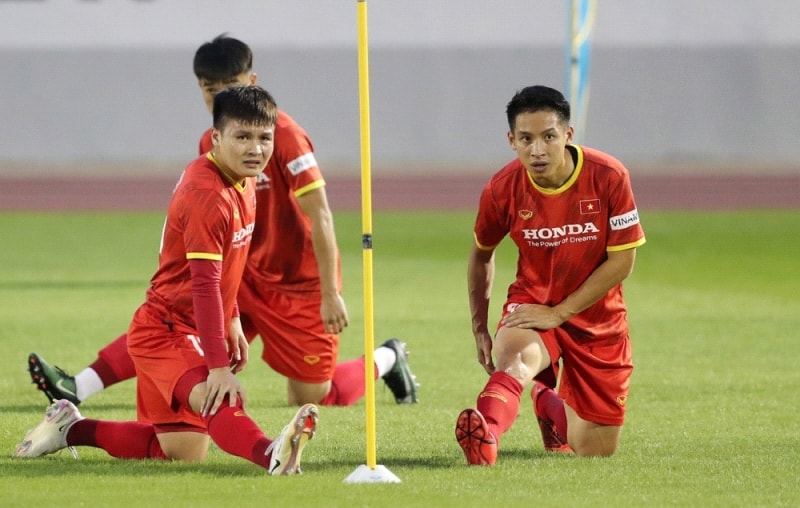 Hùng Dũng và Quang Hải là ứng viên cho tấm băng đội trưởng tuyển Việt Nam. Ảnh: VFF Hùng Dũng và Quang Hải là ứng viên cho tấm băng đội trưởng tuyển Việt Nam. Ảnh: VFF