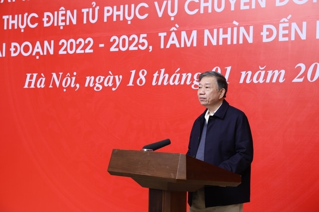 Bộ trưởng Bộ Công an Tô Lâm phát biểu tại Hội nghị. Ảnh: VGP/Nhật Bắc Bộ trưởng Bộ Công an Tô Lâm phát biểu tại Hội nghị. Ảnh: VGP/Nhật Bắc