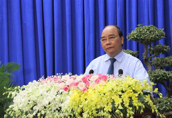 Chủ tịch nước Nguyễn Xuân Phúc phát biểu tại buổi trao quà. Ảnh: Công Mạo/TTXVN Chủ tịch nước Nguyễn Xuân Phúc phát biểu tại buổi trao quà. Ảnh: Công Mạo/TTXVN