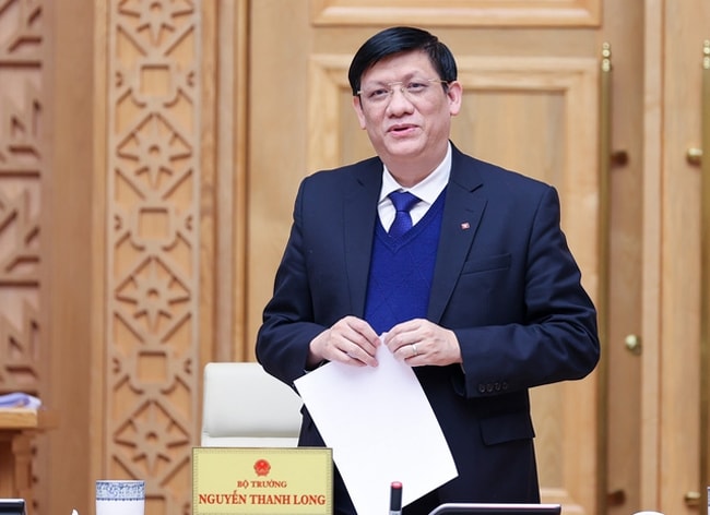 Bộ trưởng Bộ Y tế Nguyễn Thanh Long báo cáo tình hình kiểm soát dịch COVID-19 và tiêm vaccine trong dịp Tết Nguyên đán Nhâm Dần. (Ảnh: VGP/Nhật Bắc) Bộ trưởng Bộ Y tế Nguyễn Thanh Long báo cáo tình hình kiểm soát dịch COVID-19 và tiêm vaccine trong dịp Tết Nguyên đán Nhâm Dần. (Ảnh: VGP/Nhật Bắc)