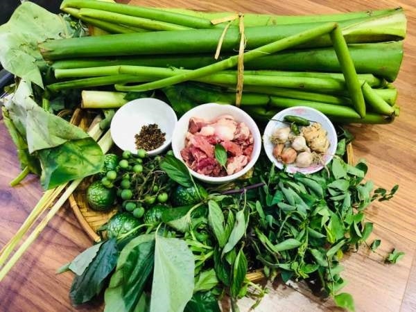 Các nguyên liệu nấu món canh Bon Các nguyên liệu nấu món canh Bon