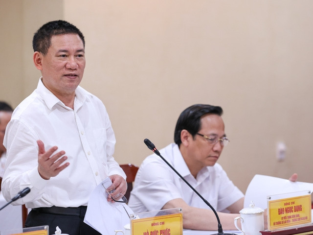 Bộ trưởng Bộ Tài chính Hồ Đức Phớc phát biểu tại cuộc làm việc. Ảnh: VGP/Nhật Bắc Bộ trưởng Bộ Tài chính Hồ Đức Phớc phát biểu tại cuộc làm việc. Ảnh: VGP/Nhật Bắc