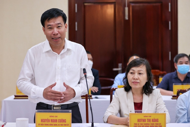 Bí thư Tỉnh ủy Bình Phước Nguyễn Mạnh Cường phát biểu tại buổi làm việc. Ảnh VGP/Nhật Bắc Bí thư Tỉnh ủy Bình Phước Nguyễn Mạnh Cường phát biểu tại buổi làm việc. Ảnh VGP/Nhật Bắc