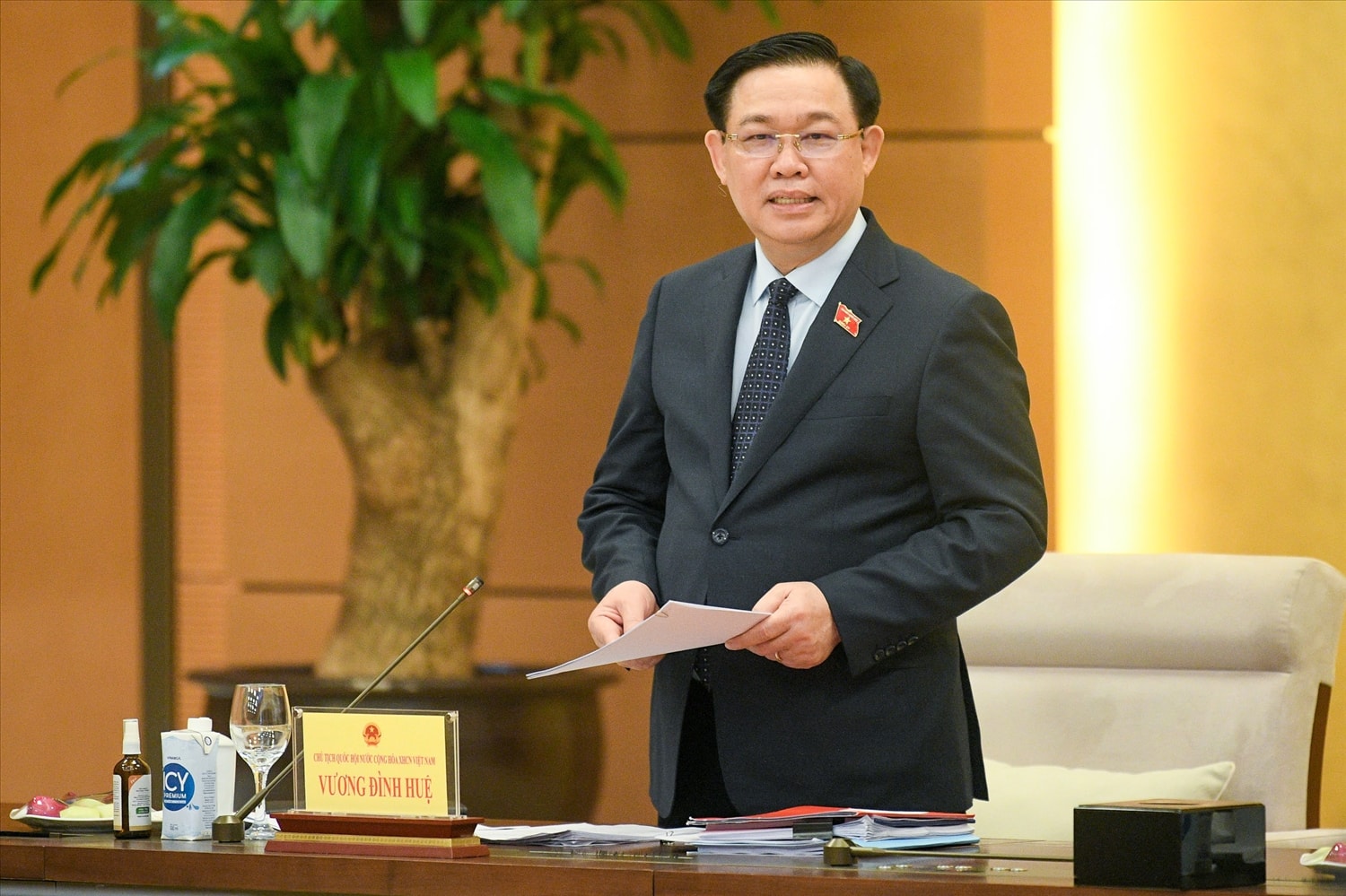 Chủ tịch Quốc hội Vương Đình Huệ phát biểu khai mạc Hội nghị