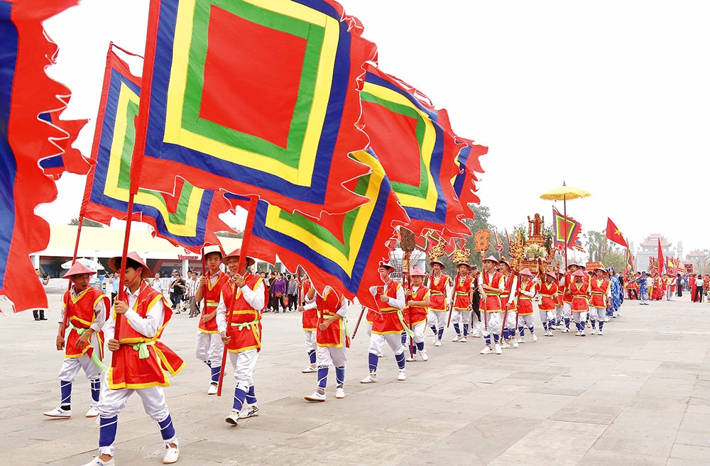 Các xã vùng ven Khu di tích rước kiệu về Đền Hùng trong dịp Giỗ Tổ Hùng Vương năm 2019 (Ảnh TL)