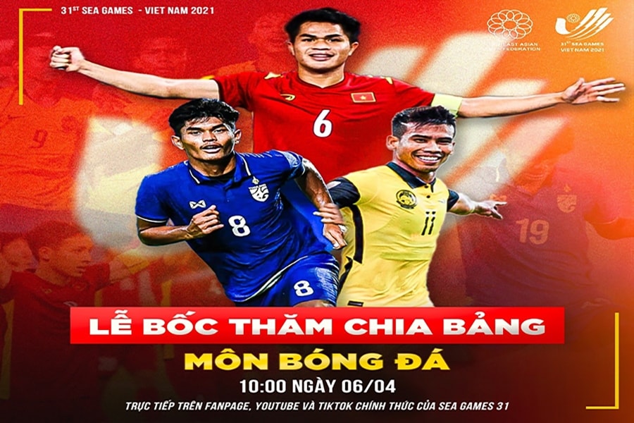 Kết quả bốc thăm chia bảng các môn bóng đá SEA game 31
