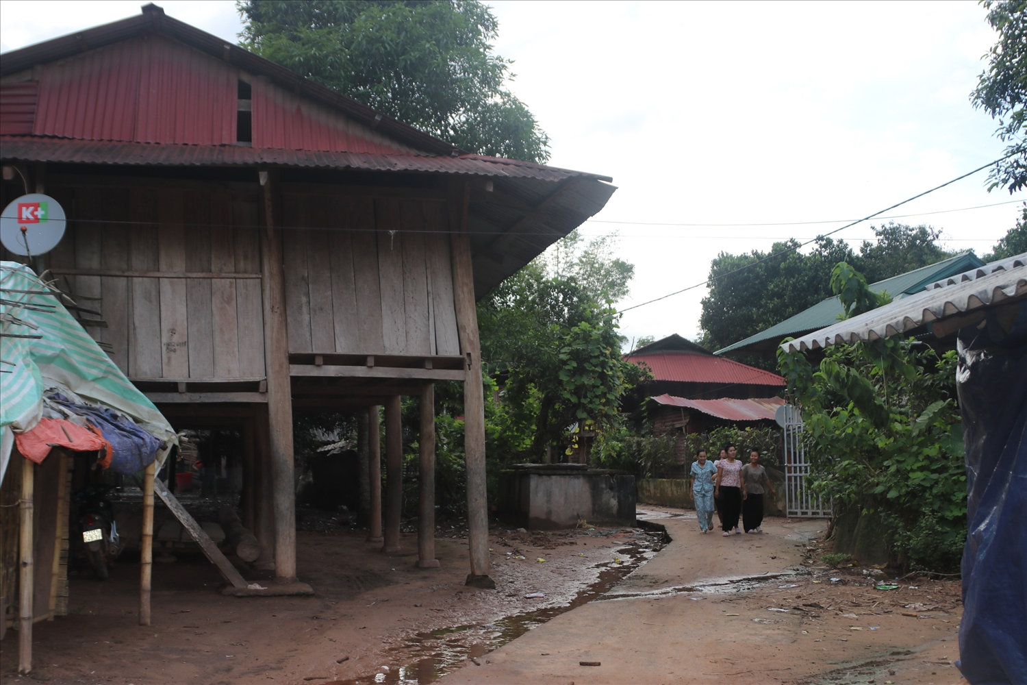Nhờ đa dạng hoá sinh kế, đời sống người dân ngày càng được nâng cao (Trong ảnh: Một góc bản Nậm Kè, xã Nậm Kè, huyện Mường Nhé, Điện Biên)