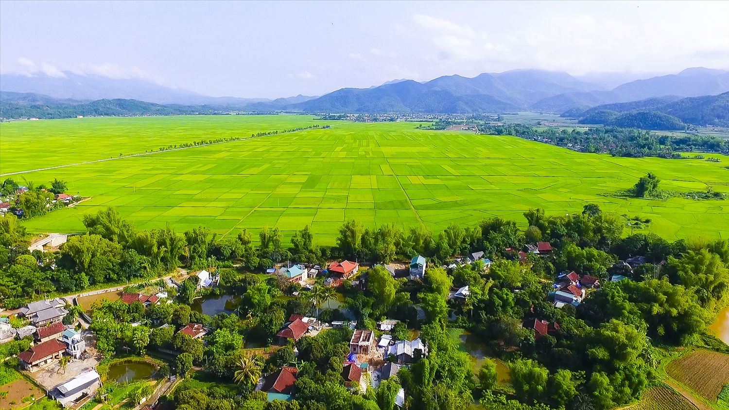 Vết thương hằn trong chiến tranh giờ đã được xóa đi bằng diện mạo mới của bản làng và cánh đồng Mường Thanh trù phú