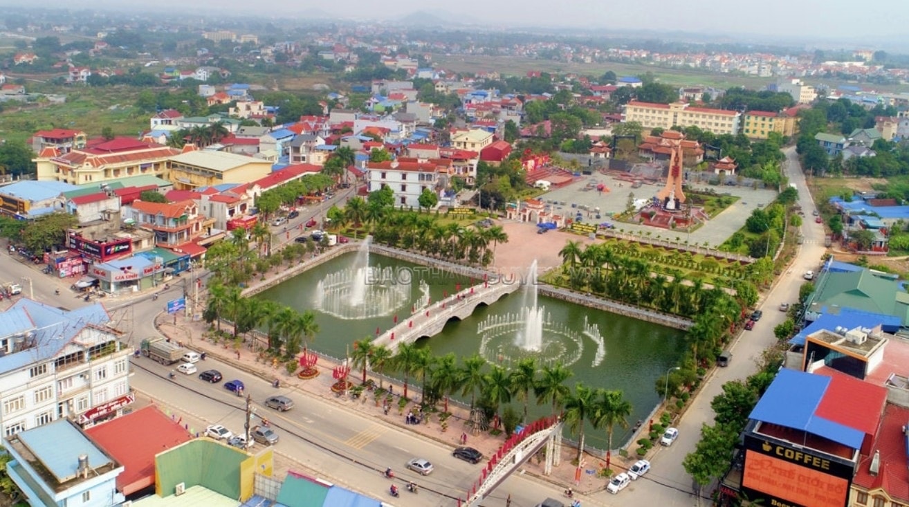 Một góc thành phố Phổ Yên hiện nay. (Ảnh: Báo Thái Nguyên)
