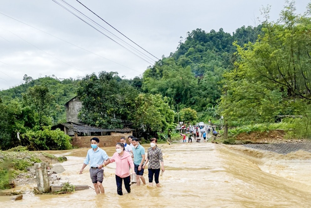 Nước lũ khu vực thôn Kim Vân, xã Kim Hỷ, huyện Na Rì, tỉnh Bắc Kạn