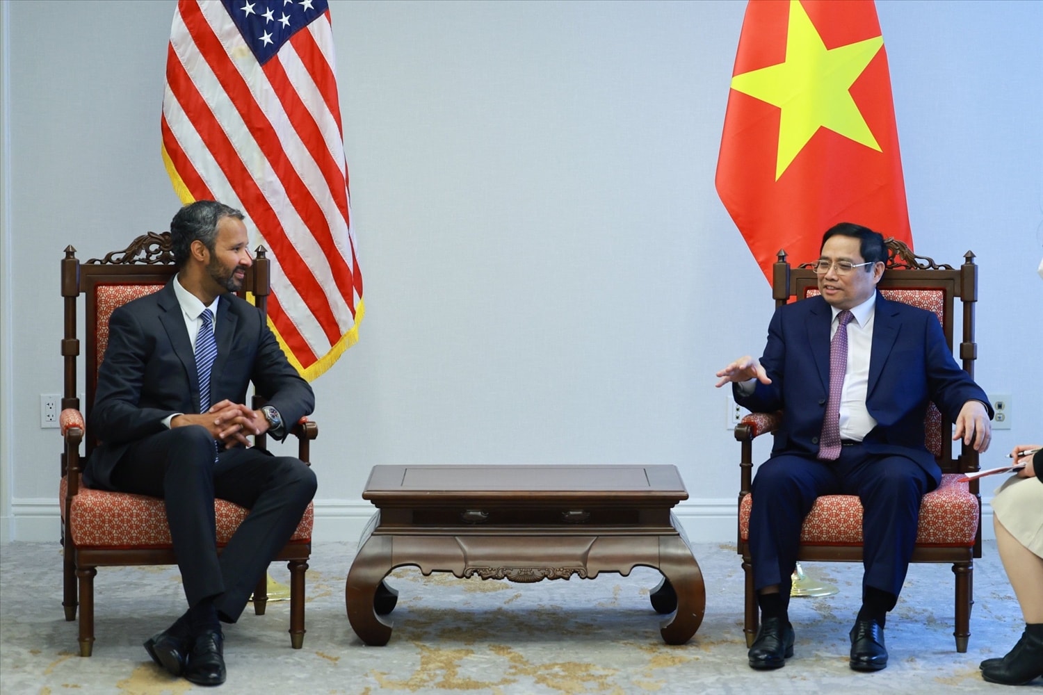 Thủ tướng Phạm Minh Chính tiếp ông Marc Allen, Giám đốc Chiến lược kiêm Phó Chủ tịch Cấp cao, Chiến lược và Phát triển Doanh nghiệp của Tập đoàn Boeing - Ảnh: VGP/Nhật Bắc Thủ tướng Phạm Minh Chính tiếp ông Marc Allen, Giám đốc Chiến lược kiêm Phó Chủ tịch Cấp cao, Chiến lược và Phát triển Doanh nghiệp của Tập đoàn Boeing - Ảnh: VGP/Nhật Bắc