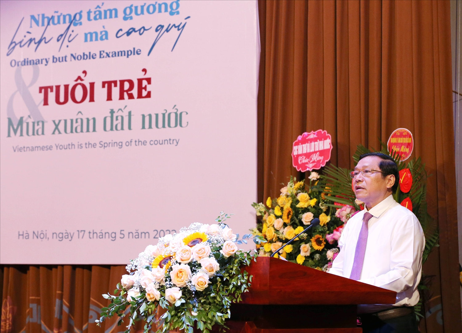 Ủy viên Trung ương Đảng, Phó trưởng ban Thường trực Ban Tuyên giáo Trung ương Lại Xuân Môn phát biểu tại lễ Khai mạc.
