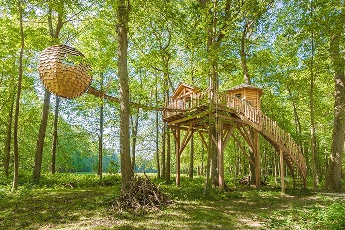 Nhà trên cây Cabanes des Grands Chênes ở Raray, Pháp.