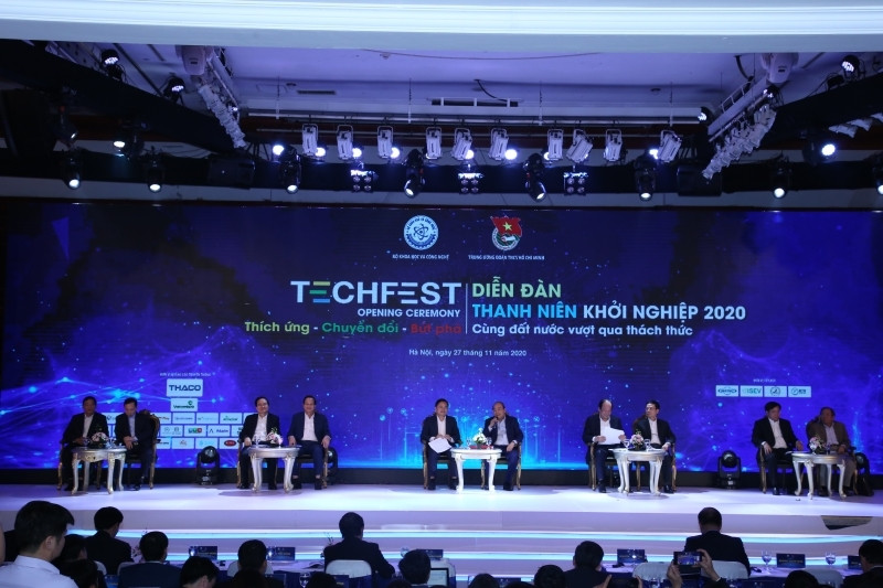 Các đại biểu chia sẻ tại Diễn đàn Thanh niên khởi nghiệp Quốc gia 2020. (Ảnh tư liệu)
