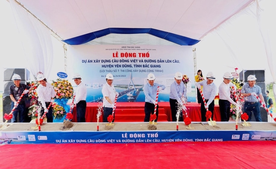 Lễ động thổ Dự án xây dựng cầu Đồng Việt và đường dẫn lên cầu, huyện Yên Dũng, tỉnh Bắc Giang