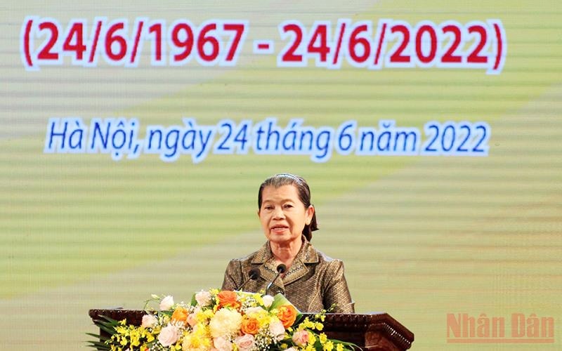 Phó Thủ tướng Campuchia Men Sam An phát biểu tại Lễ kỷ niệm Phó Thủ tướng Campuchia Men Sam An phát biểu tại Lễ kỷ niệm