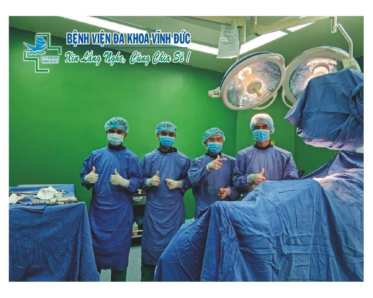 Ê kíp bác sĩ BVĐK Vĩnh Đức chuẩn bị một ca phẫu thuật