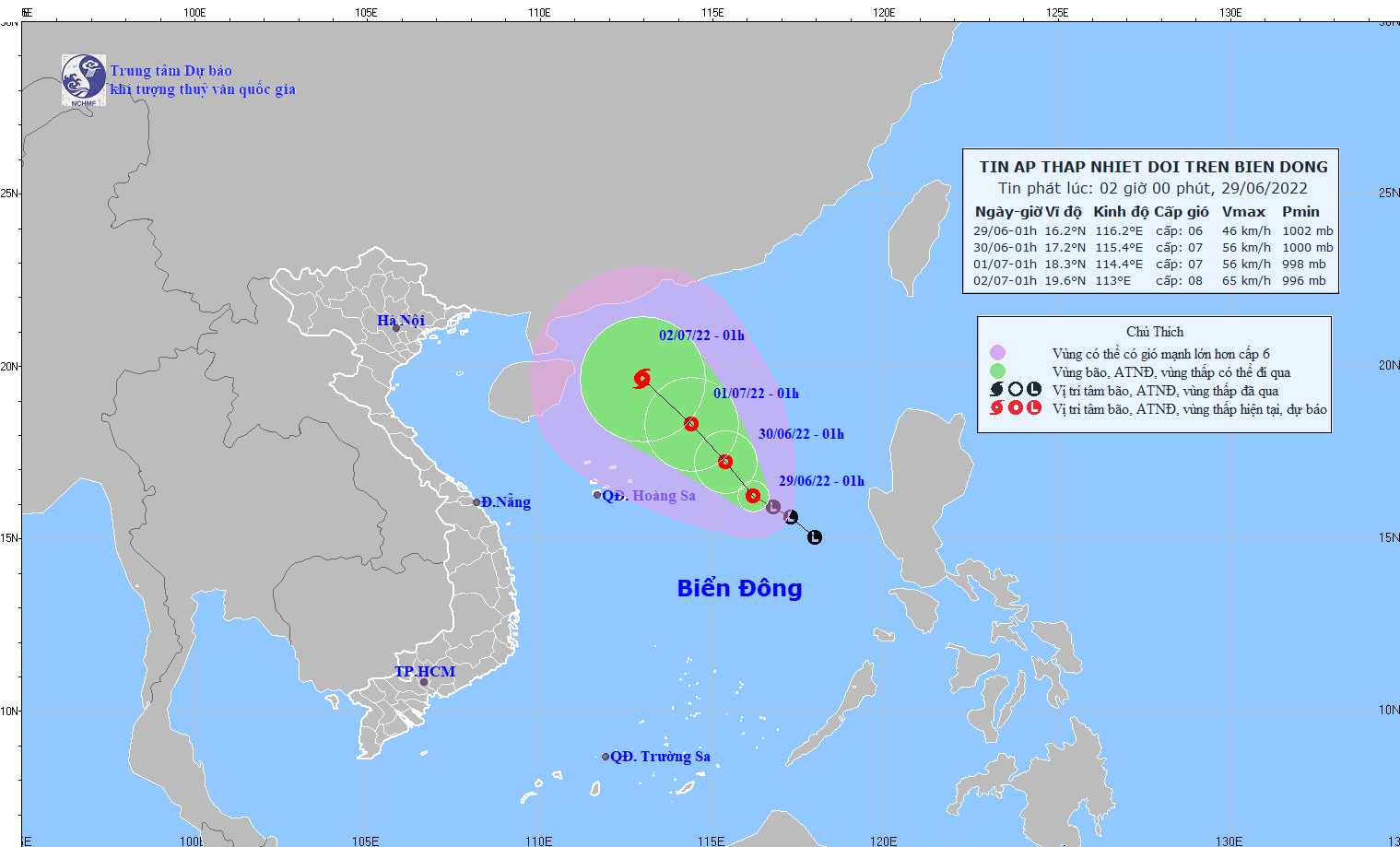 Chủ động ứng phó với áp thấp nhiệt đới có khả năng mạnh lên thành bão. Ảnh: nchmf.gov.vn