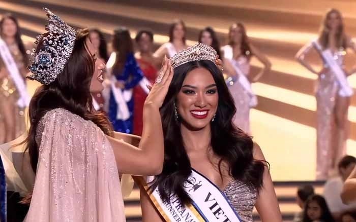 Khoảnh khắc Kim Duyên nhận danh hiệu Á hậu 2 Miss Supranational. Ảnh: Miss Universe Vietnam