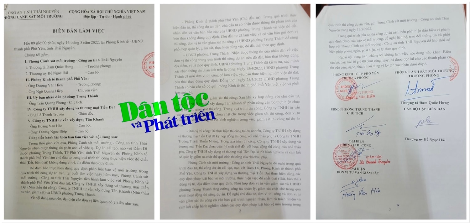 Biên bản kiểm tra của cơ quan chức năng nhưng không có tên Công ty tiêu thụ đất Biên bản kiểm tra của cơ quan chức năng nhưng không có tên Công ty tiêu thụ đất