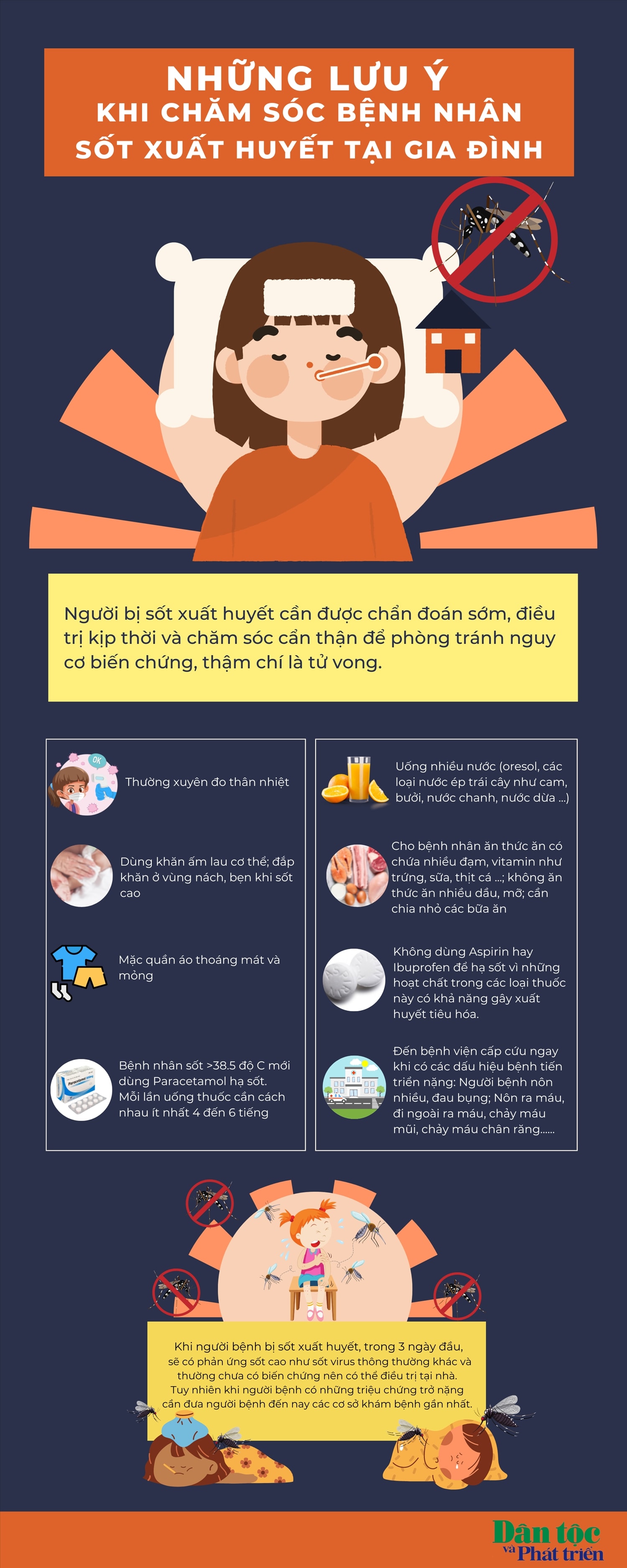 Những lưu ý khi chăm sóc bệnh nhân sốt xuất huyết tại gia đình