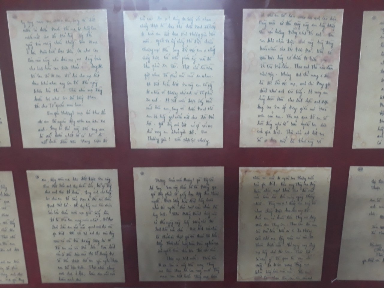 Những bức di thư tại Bảo tàng Thành cổ Những bức di thư tại Bảo tàng Thành cổ