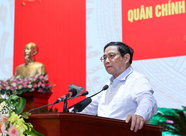 Thủ tướng Phạm Minh Chính: Bảo vệ vững chắc độc lập, chủ quyền, toàn vẹn lãnh thổ, không để bị động, bất ngờ trong mọi tình huống - Ảnh: VGP/Nhật Bắc Thủ tướng Phạm Minh Chính: Bảo vệ vững chắc độc lập, chủ quyền, toàn vẹn lãnh thổ, không để bị động, bất ngờ trong mọi tình huống - Ảnh: VGP/Nhật Bắc