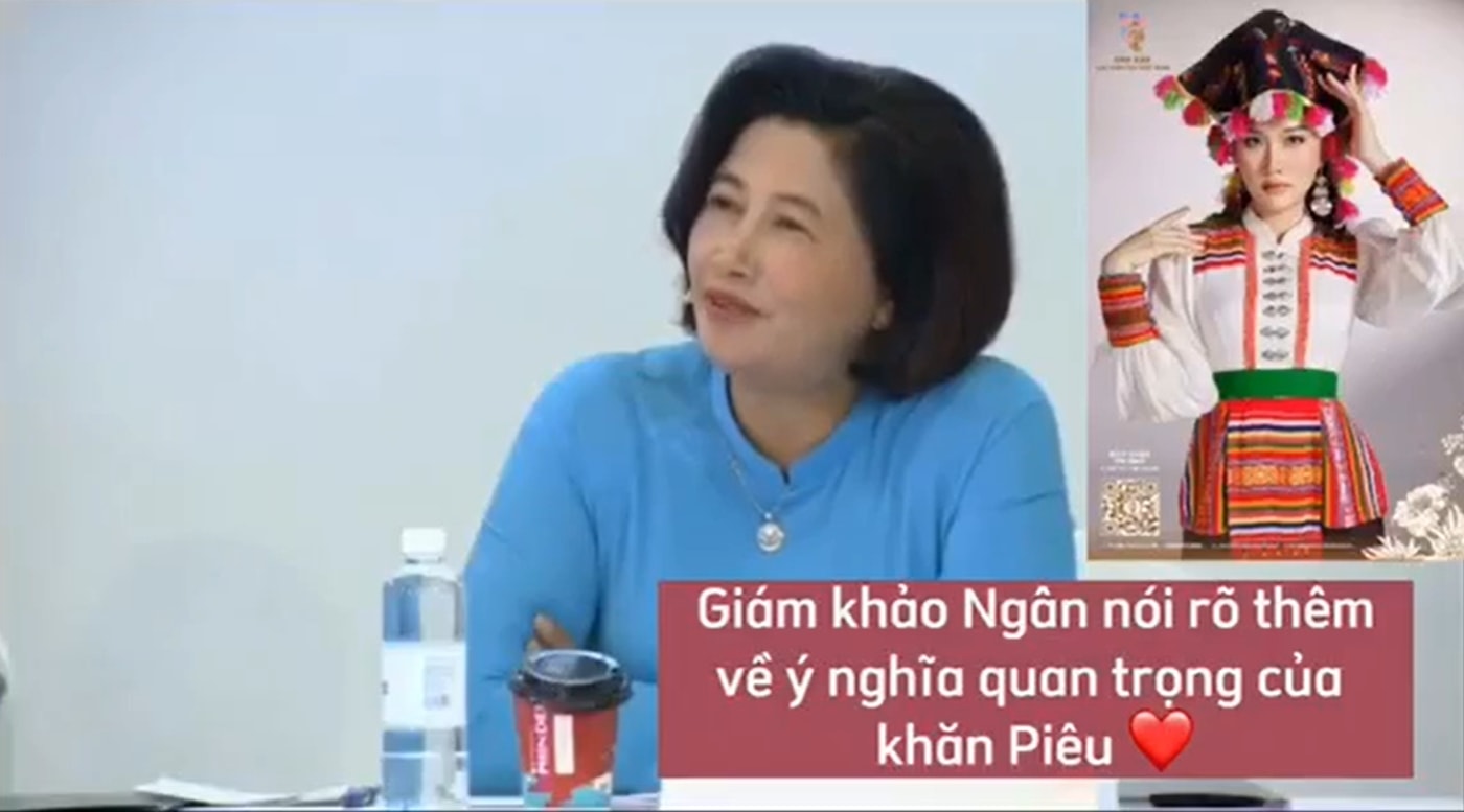 Tiến sĩ Nguyễn Thị Ngân, Thành viên Ban Giám khảo cuộc thi đã giải thích rất rõ về ý nghĩa đặc biệt của chiếc khăn Piêu. Thế nhưng, đêm Chung kết thí sinh đã sử dụng khăn Piêu để đắp vào phần eo và chân váy gây bức xúc trong dư luận