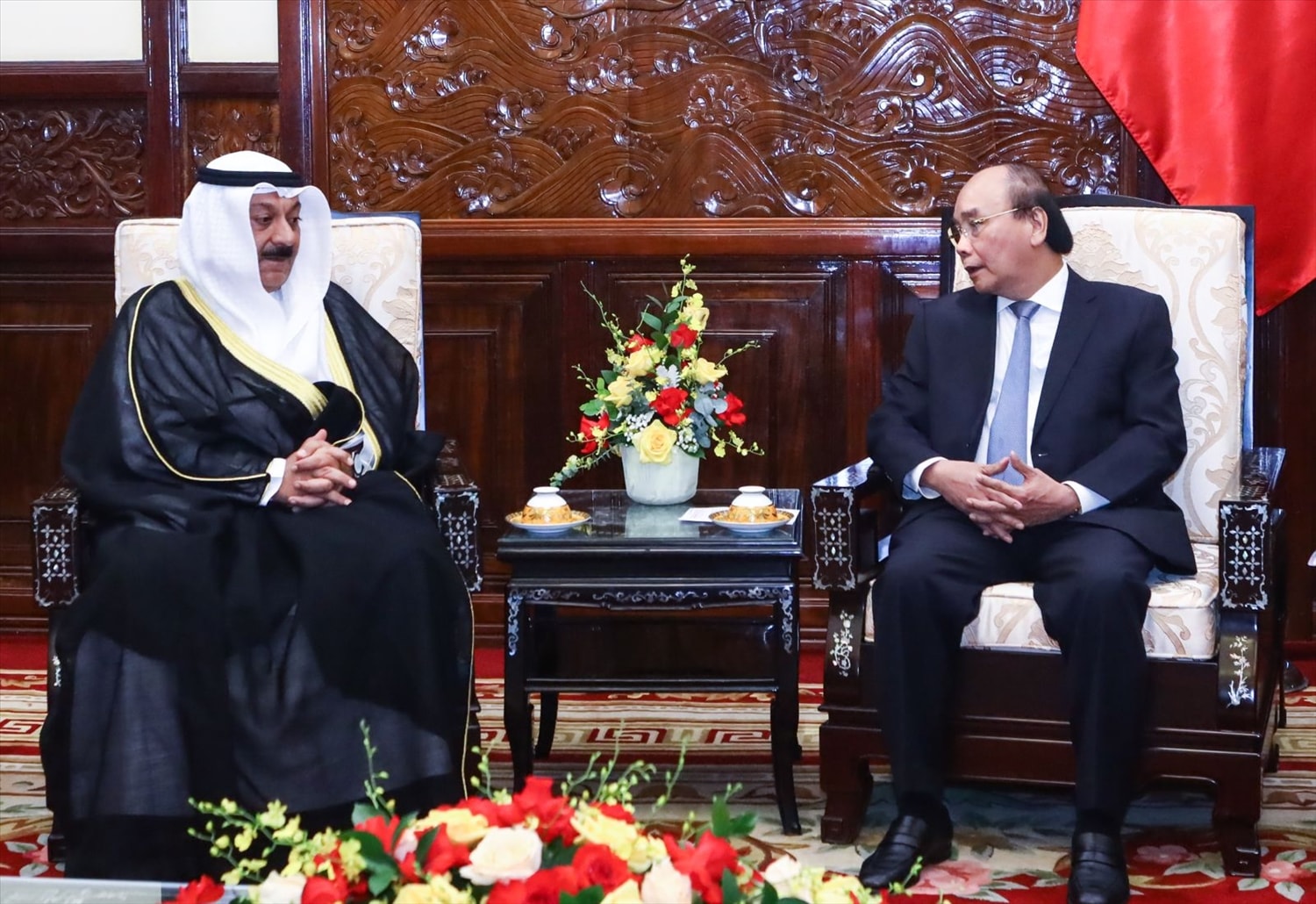 Chủ tịch nước Nguyễn Xuân Phúc tiếp Đại sứ Kuwait Yousef Ashour Al- Sabbagh. Ảnh: VPCTN