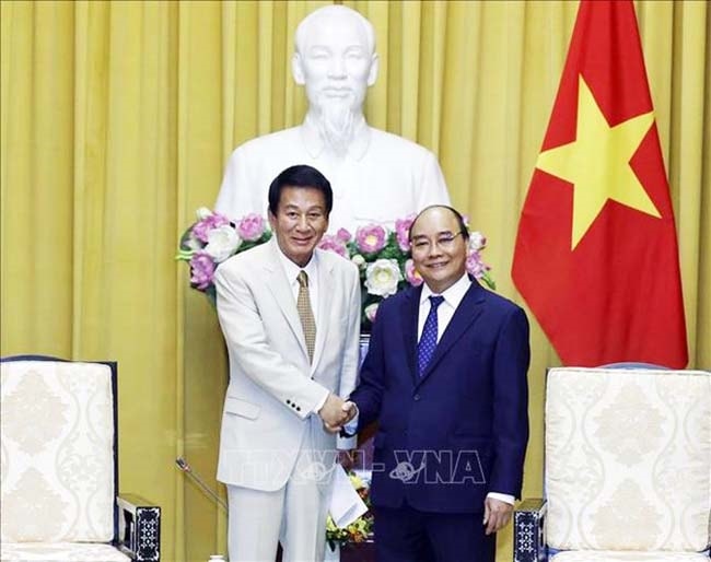 Chủ tịch nước Nguyễn Xuân Phúc tiếp Cựu Đại sứ đặc biệt Việt Nam - Nhật Bản, ông Sugi Ryotaro