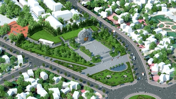 Phối cảnh dự án Đài tưởng niệm Anh hùng Liệt sĩ huyện Tiên Du
