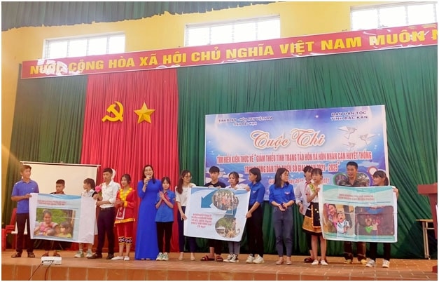 Truyền thông về phòng chống tảo hôn thông qua cuộc thi tìm hiểu kiến thức về giảm thiểu tình trạng tảo hôn và hôn nhân cận huyết thống tại Trường THCS xã Giáo Hiệu, huyện Pác Nặm (Bắc Kạn)