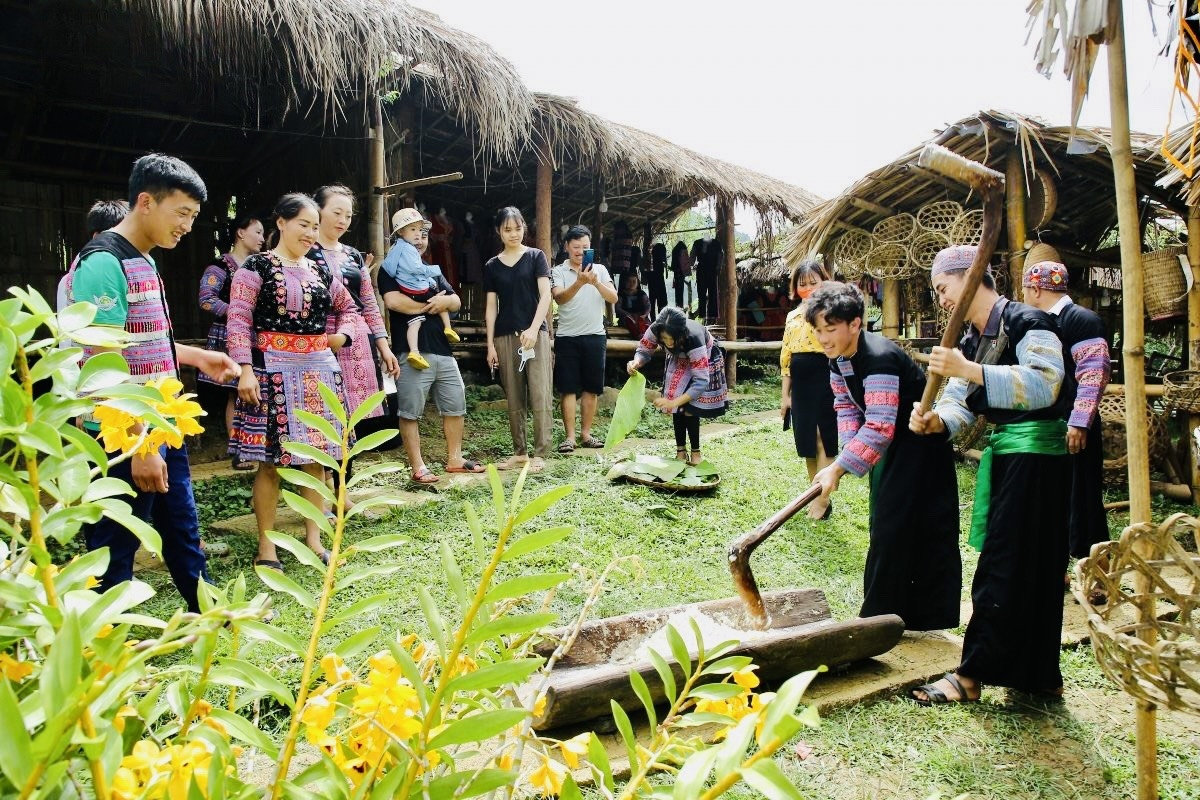 Khắp các bản làng người Mông đã vang lên tiếng chày giã bánh dày