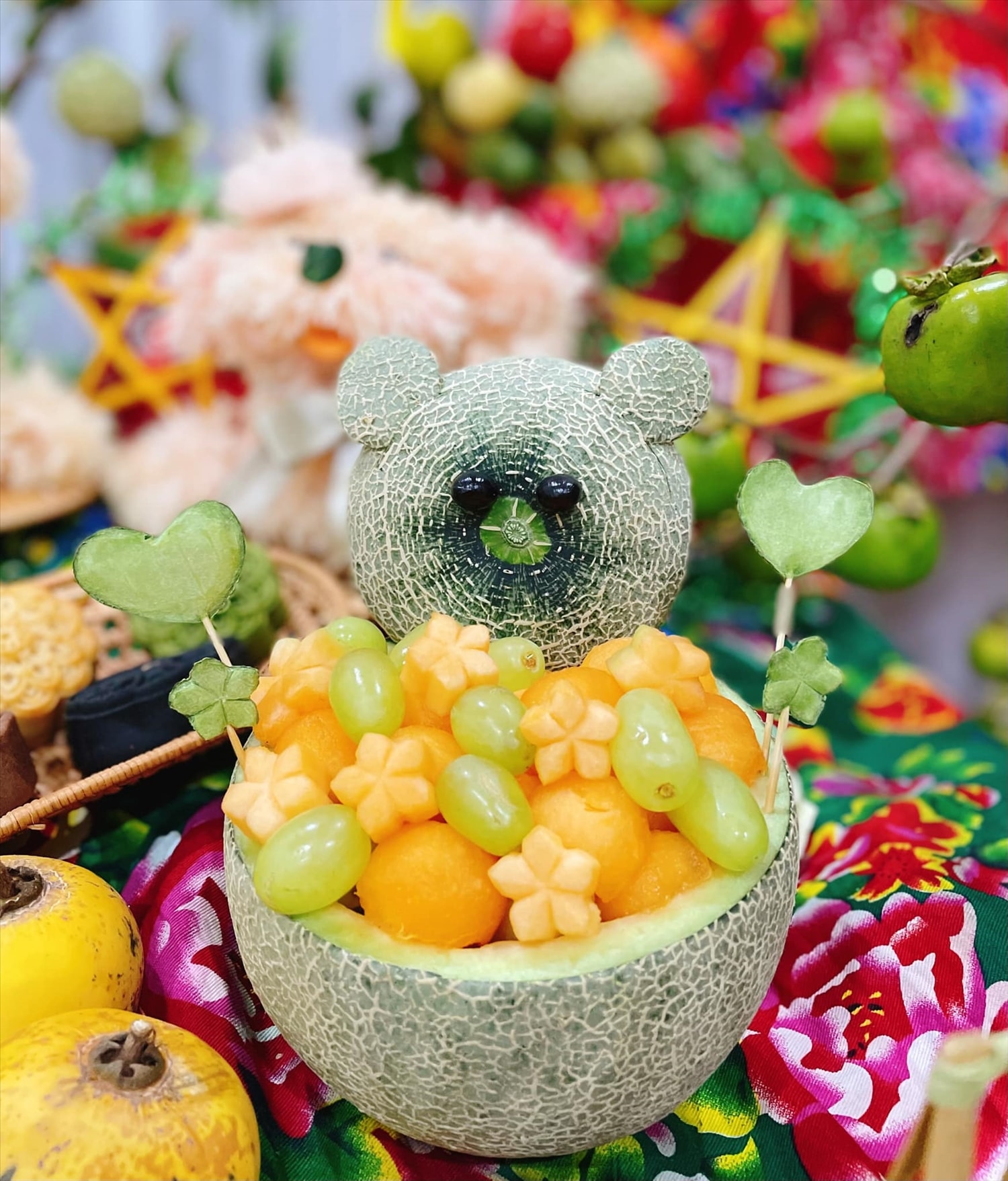 Gấu xinh từ quả dưa lưới