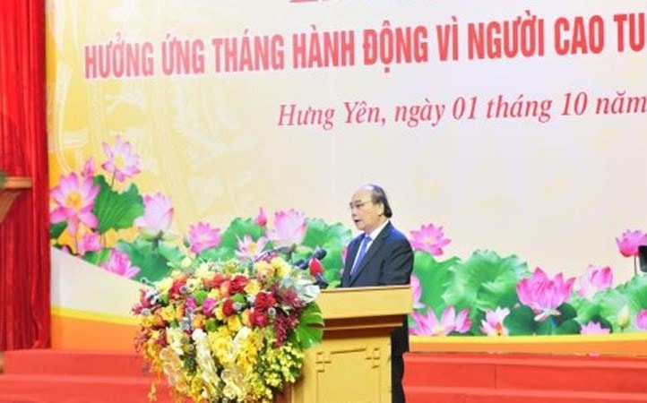 Chủ tịch nước Nguyễn Xuân Phúc phát biểu tại Lễ phát động Tháng hành động vì người cao tuổi Việt Nam 2022
