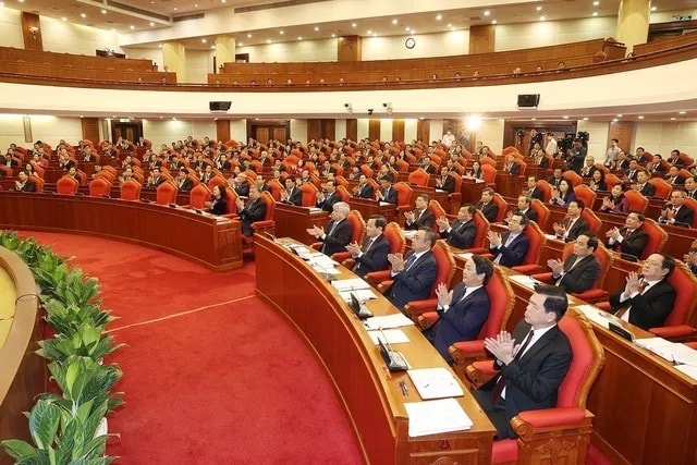 Các đồng chí lãnh đạo Đảng, Nhà nước và các đại biểu dự phiên khai mạc hội nghị. Ảnh: TTXVN