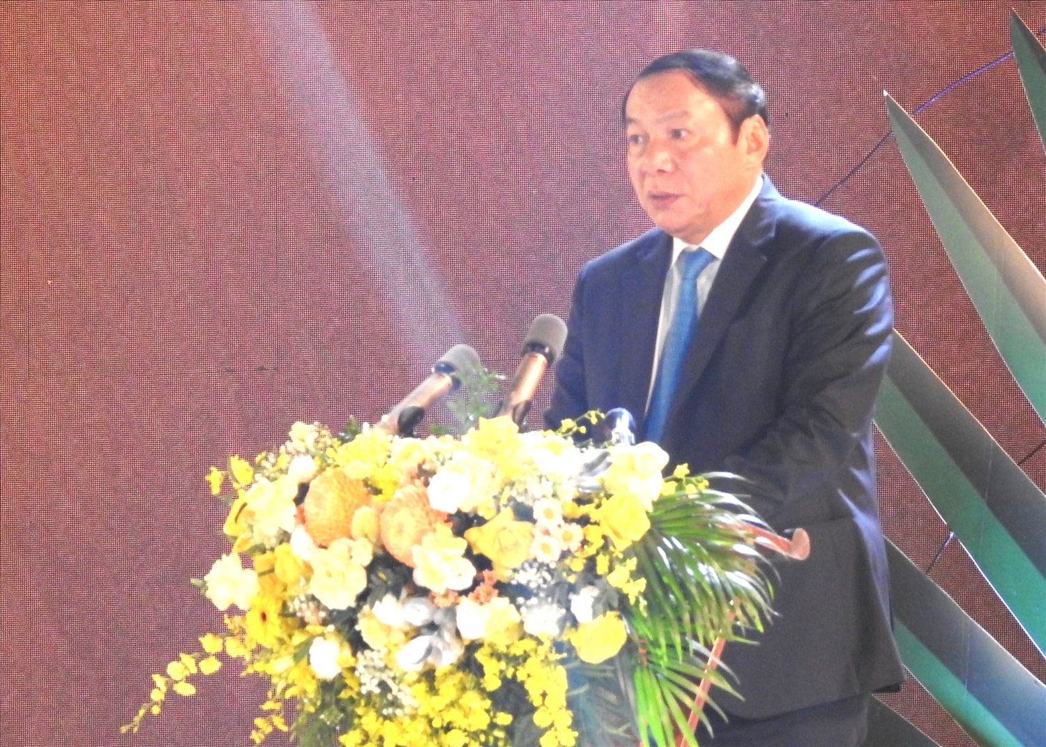 Ủy viên BCH Trung ương Đảng, Bộ trưởng Bộ VHTT&DL Nguyễn Văn Hùng phát biểu khai mạc Ngày hội