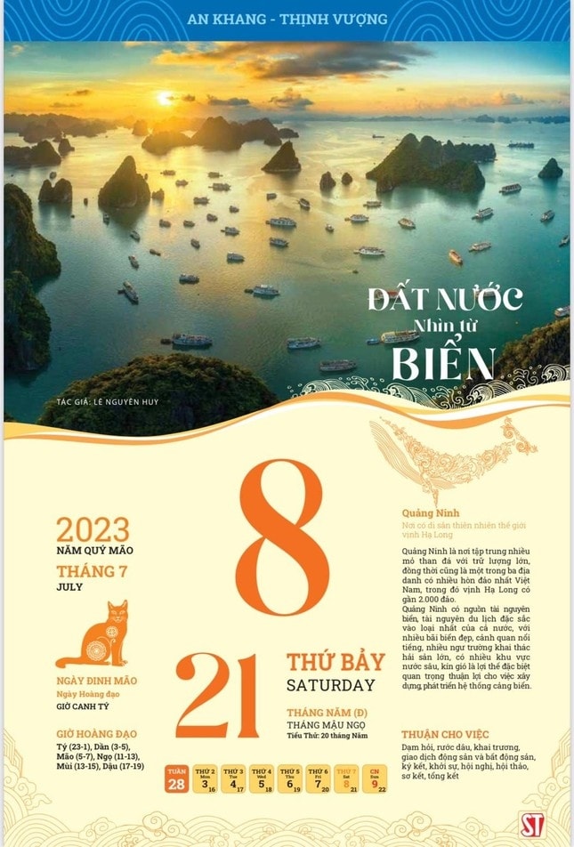 Thiết kế bộ lịch Đất nước nhìn từ biển. 