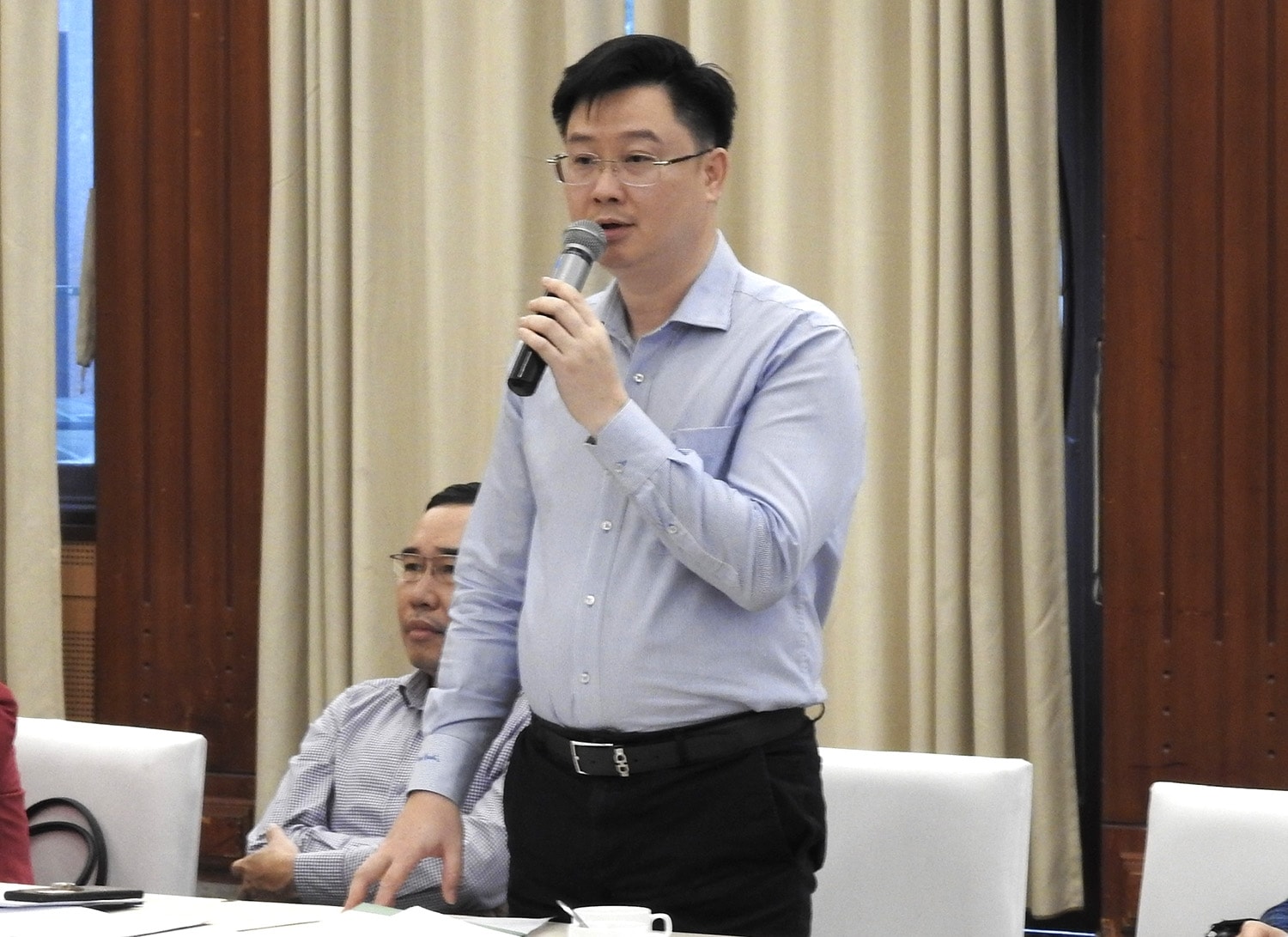 Ông Lý Minh Tuấn - Giám đốc Quỹ Thiện Tâm phát biểu tại Phiên làm việc